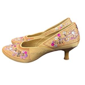 L.e.i. Women's Yazzee Beige Shoes Multi Color Rhinestones Sequin Size 9